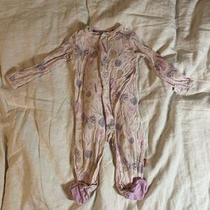 Magnetic Me Floral Footie in Pink and Purple